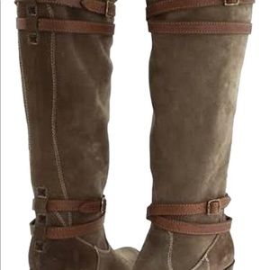 Frye strappy suede boots